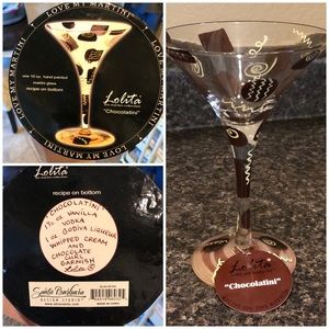 Lolita ‘Chocolatini’ hand-painted martini glass